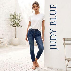 Judy Blue Joanne Mid Rise Skinny Jeans Dark Indigo Women's Jeans SZ 9